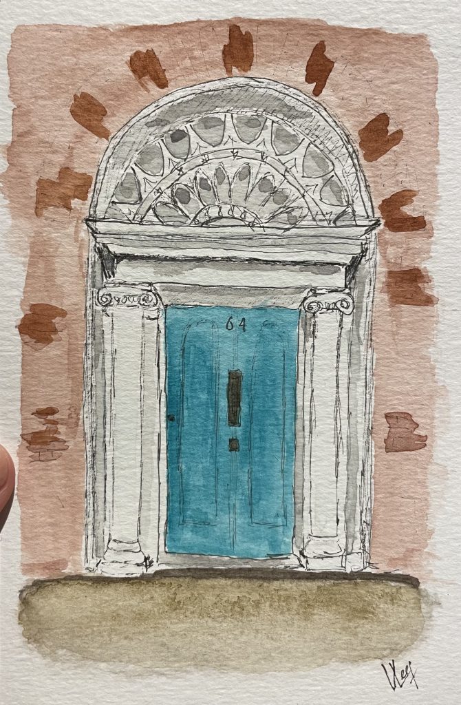Dublin Door, watercolor, 10.5x15.5cm, 2024