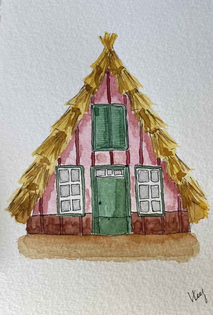 Madeira traditional house, watercolour, 10.5x15.5 cm, 2025
