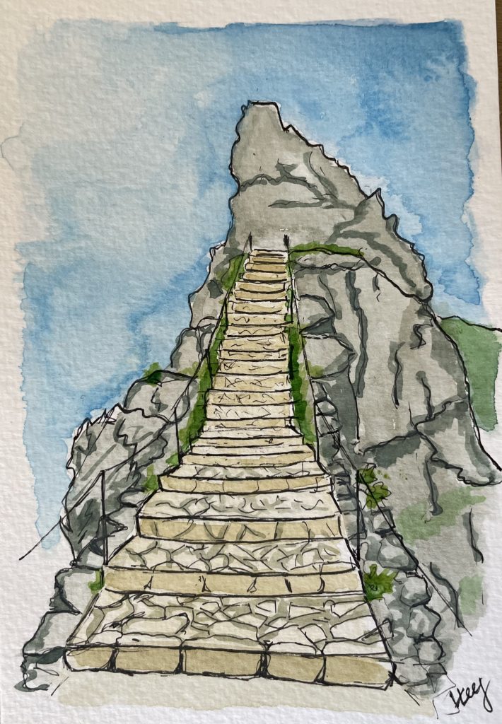 Stairway to Heaven, Madeira, watercolour, 10.5x15.5 cm, 2025